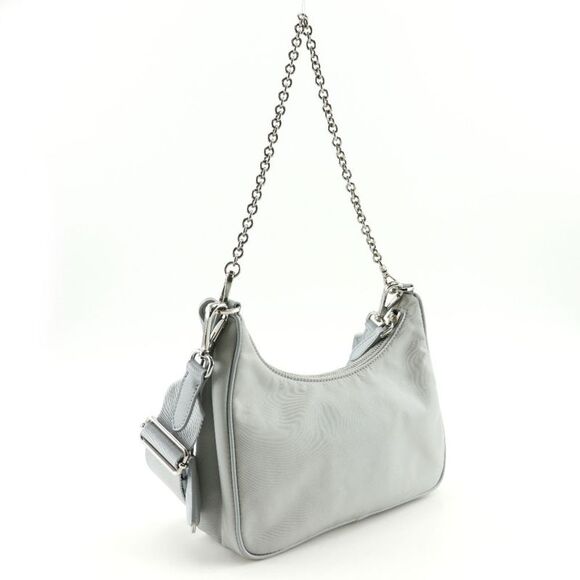 Prada Re-Edition Grey Synthetic Shoulder Bag (Pre-Owned) - Picture 3 of 11